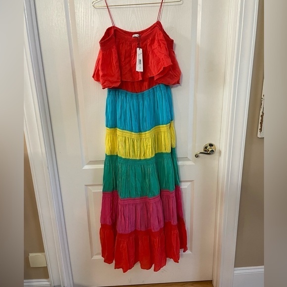 NWT Alice and Olivia- colored-block maxi dress Size 4 - Picture 2 of 11